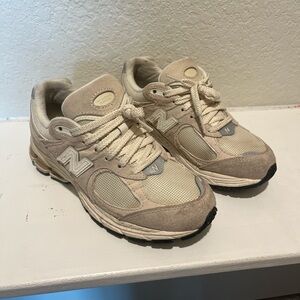 New Balance Beige and Cream Running Shoes